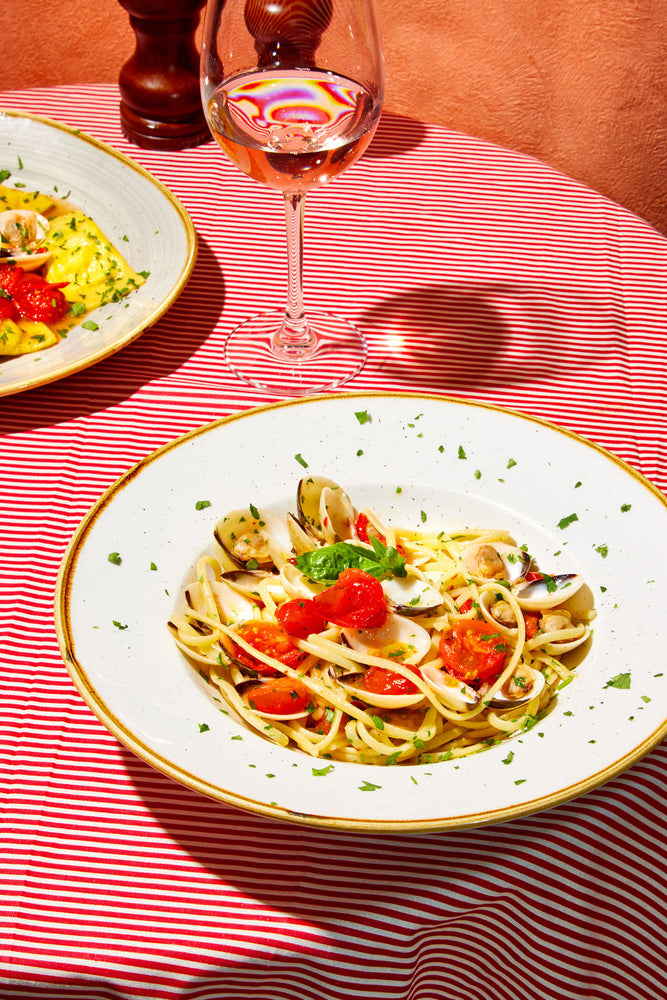 Freshly made pasta with Mediterranean flavours at Casa Linda restaurant